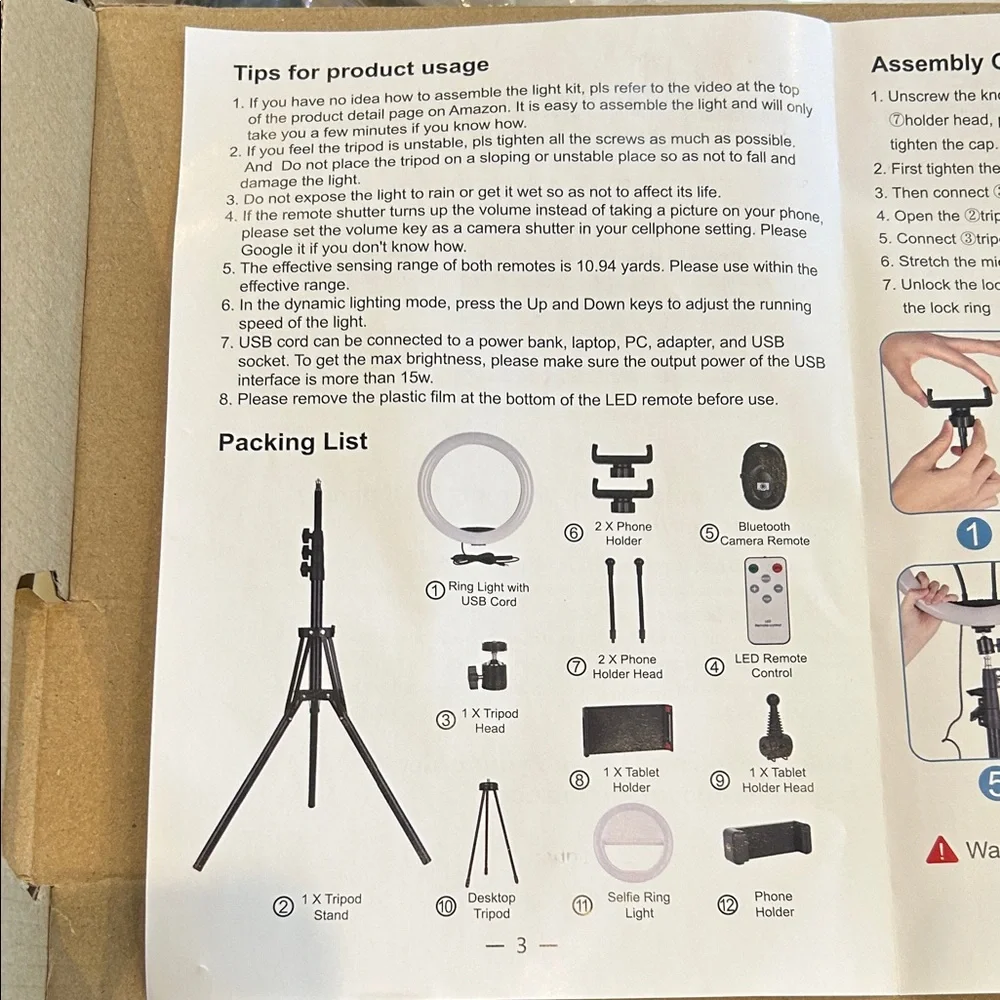 Selfie Ring Light with Tripod and Remote